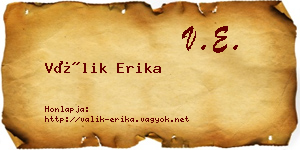 Válik Erika névjegykártya